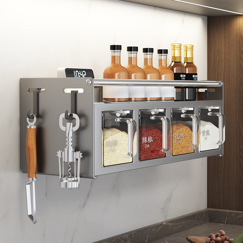 Especiero Organizador de Cocina de Pared, Sin Perforación
