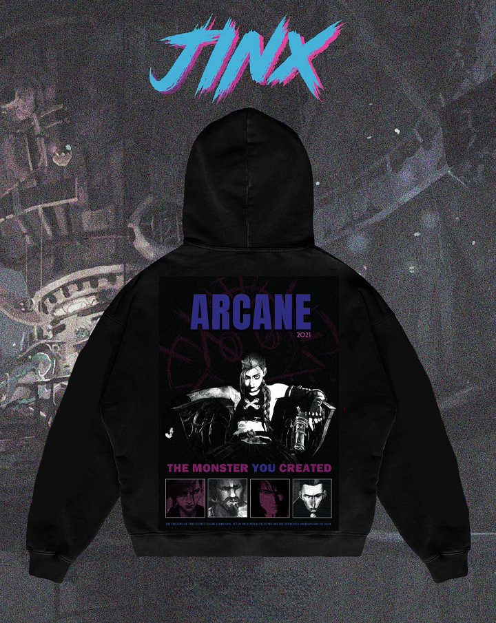 Liga Popular Arcane Jinx Graphic Hoodies All Anime Charact