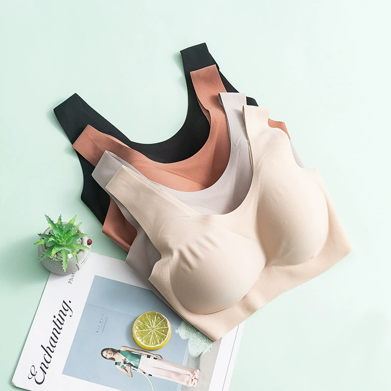 Silk thin wireless bra, removable breathable underwear - Шелковый тонкий беспроводной бюстгальтер, съемный дышащий нижнее белье