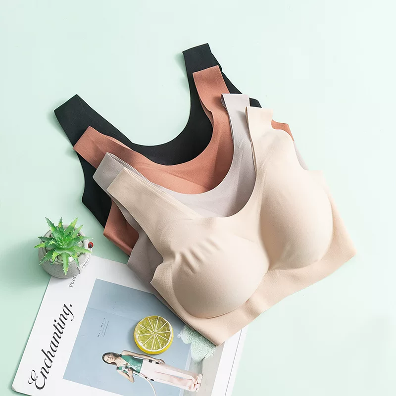 Silk thin wireless bra, removable breathable underwear - Шелковый тонкий беспроводной бюстгальтер, съемный дышащий нижнее белье