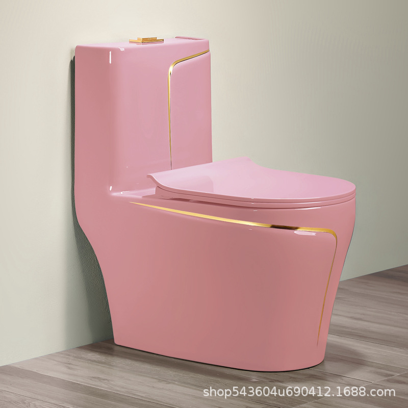 Nuevo inodoro moderno color hogar ordinario inodoro de cerámica luz lujo ins Rosa inodoro image 6