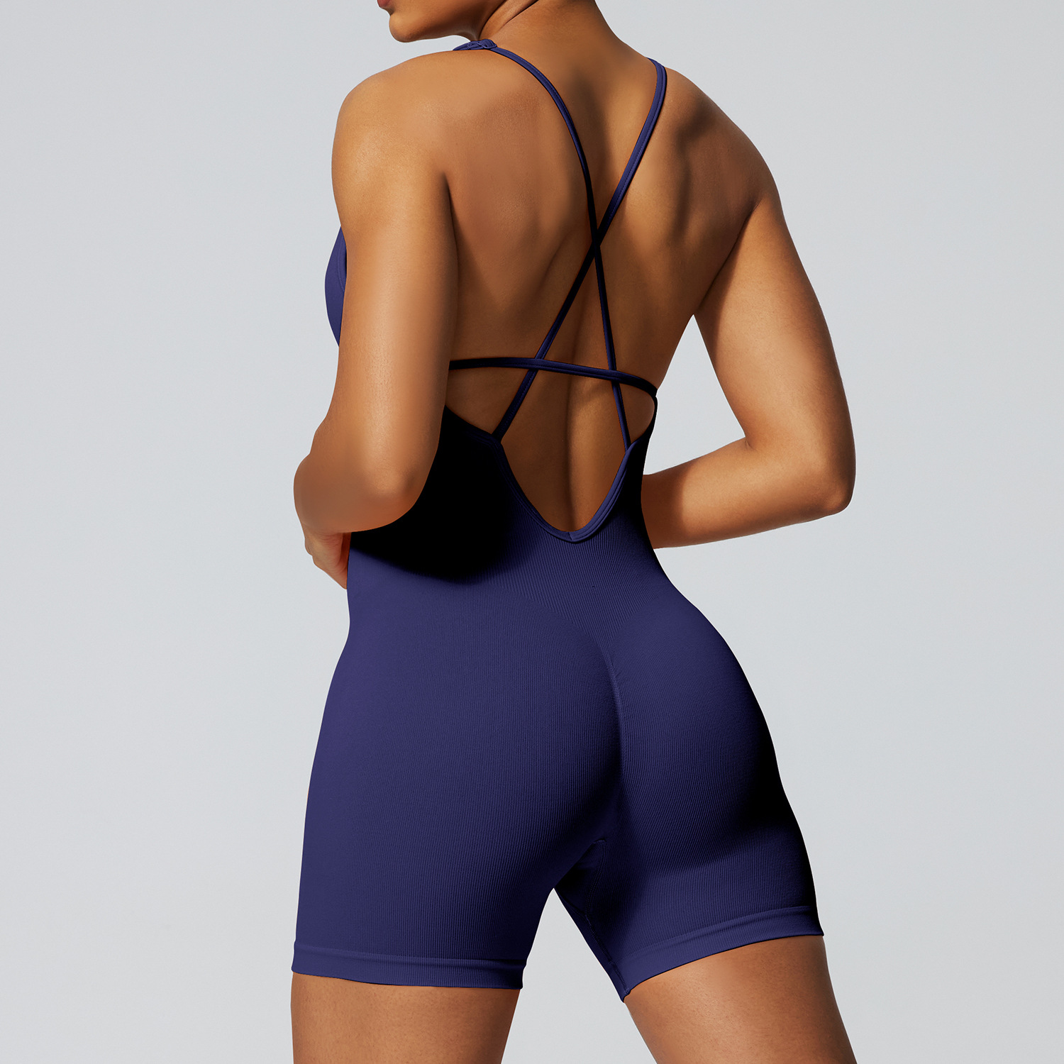 Spot Europa y los Estados Unidos fitness sin costuras belleza de espalda unido ropa de yoga alta elástica abdominal apretado deportivo unido para mujeres