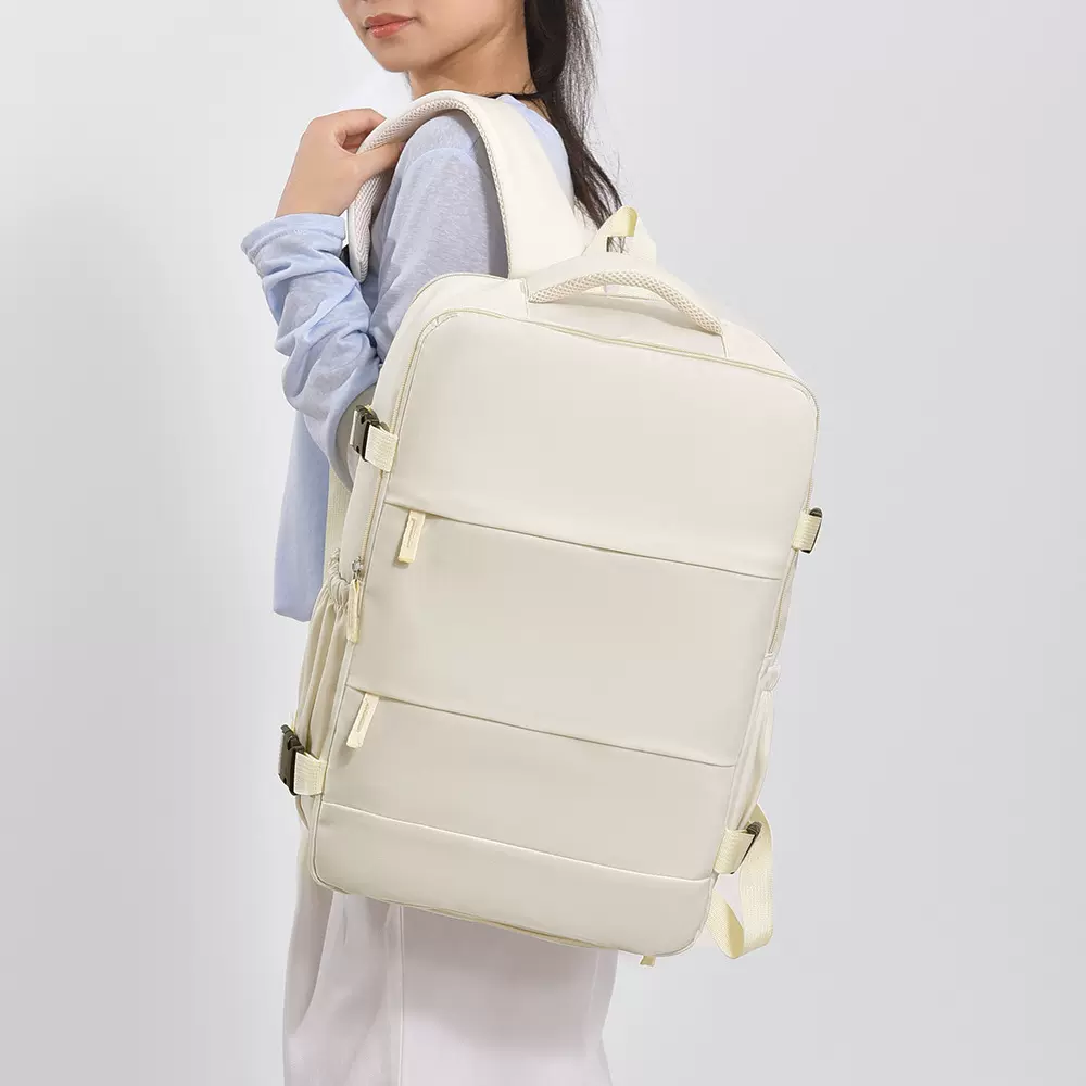 跨境多功能双肩书包新款简约纯色大容量商务电脑包出差通勤旅行包