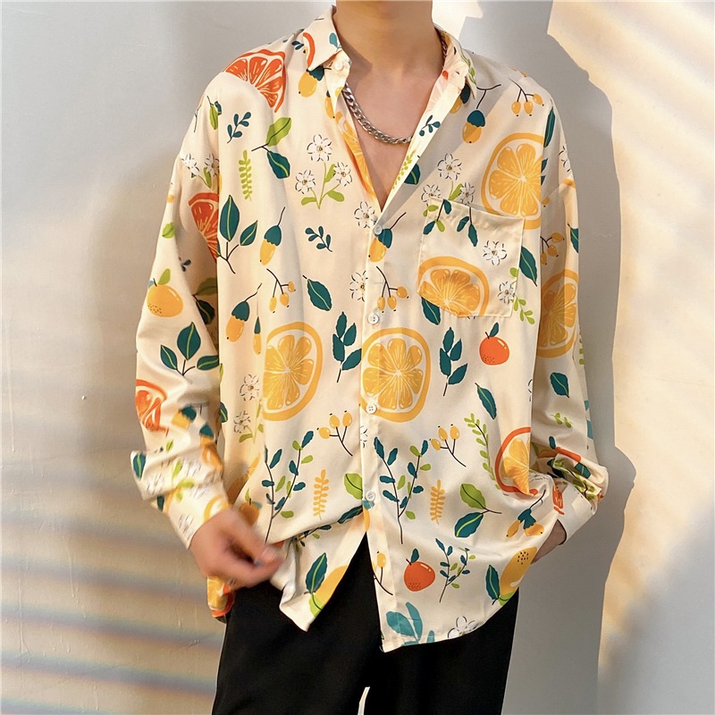 High-quality, loose-fitting cartoon rainbow print pure ramie long-sleeved shirt for women, perfect for spring/summer. (Dropshipping available across borders)