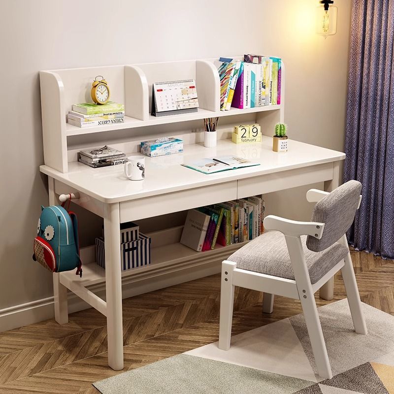 Children's Desk and Bookshelf Integrated Home Writing Desk and Chair Primary School Students Special Table for Homework Study Table