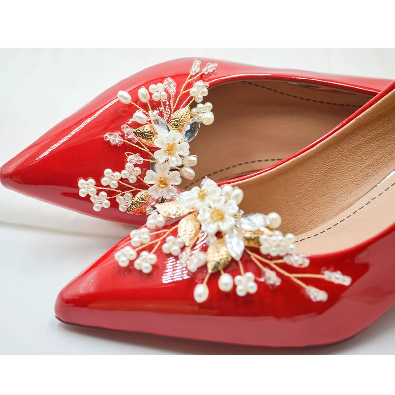 Трансграничные модные свадебные обшивки корейские туфли цветочные аксессуары