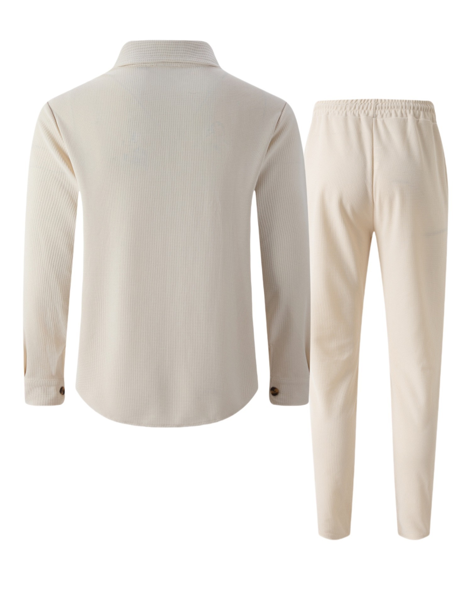 Completo uomo casual con giacca e pantaloni in waffle_voghion.com
