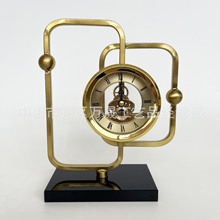 欧式金属座钟客厅静音钟表摆件创意台式桌面家用台钟简约时尚钟表
