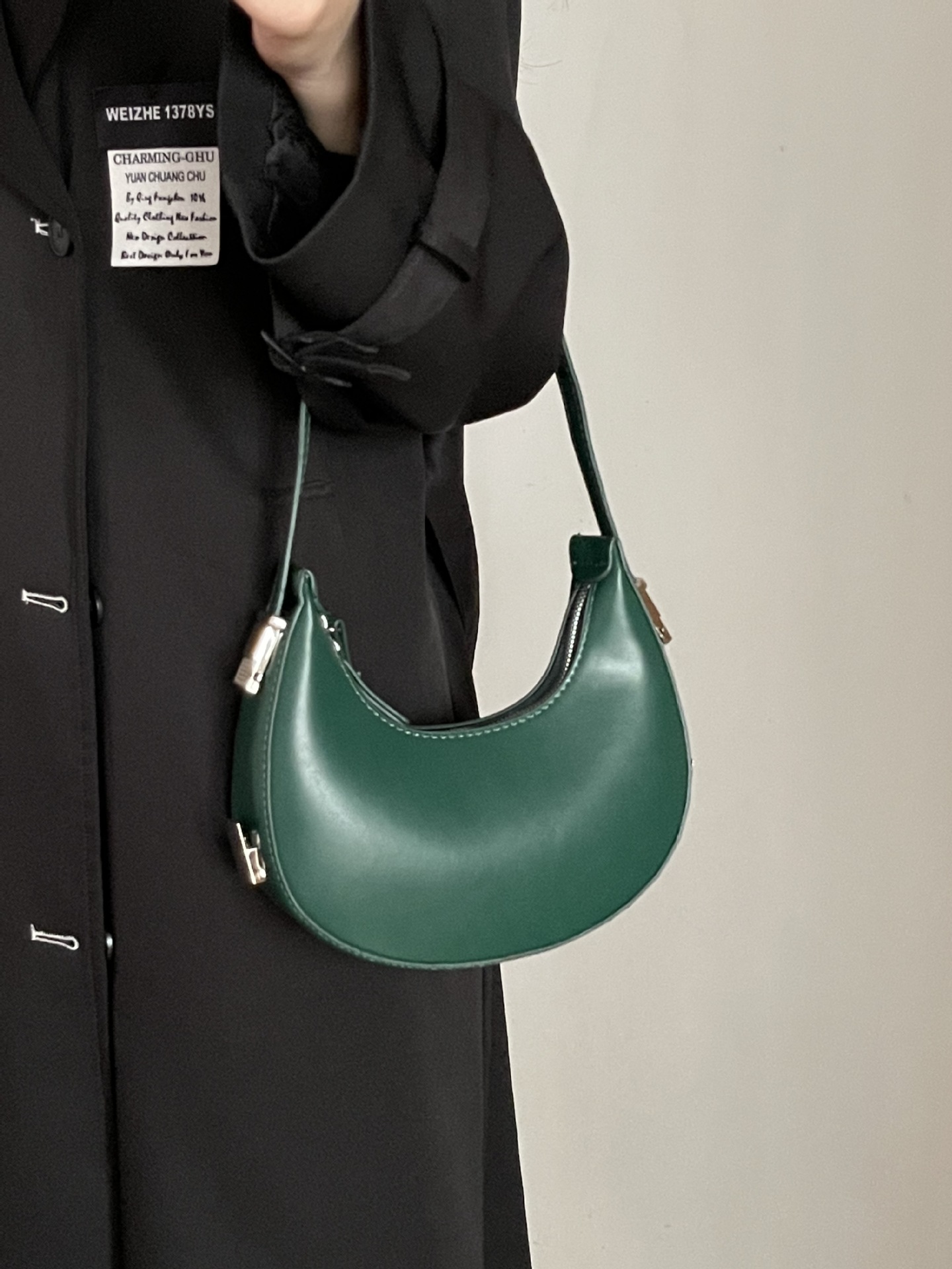 Nuova borsa da donna piccola e alla moda, versatile, con fibbia a chiusura, a forma di mezzaluna, piccola e casual borsa a spalla singola_voghion.com