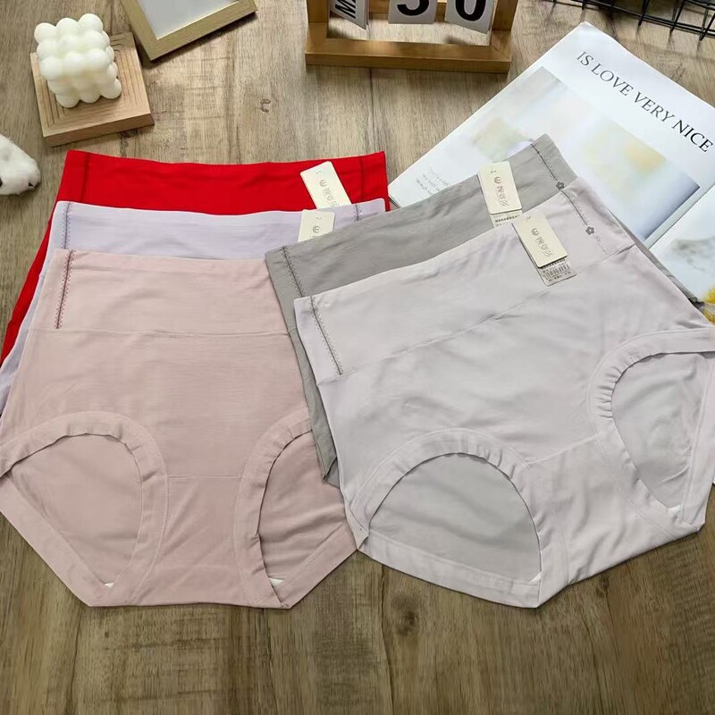 Women's Underwear New Style Large Modal High-Waisted Solid Color Fashionable Comfortable Seamless Briefs Special Price Clearance Wholesale