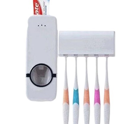 Touch Me Fully Automatic Holder Set, Toothpaste Dispenser, Toothbrush And Toiletry Set_voghion.com