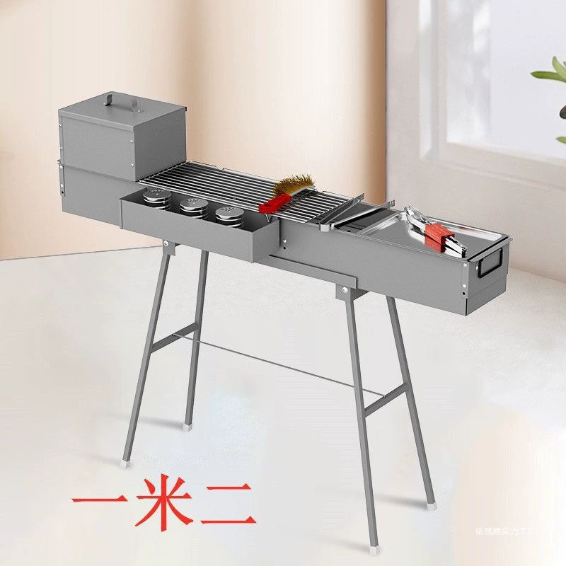 Гриль для барбекю, печь для барбекю, коммерческая поздняя закусочная, уличная печь для барбекю, большой набор для барбекю на древесном угле, утолщенный набор для барбекю