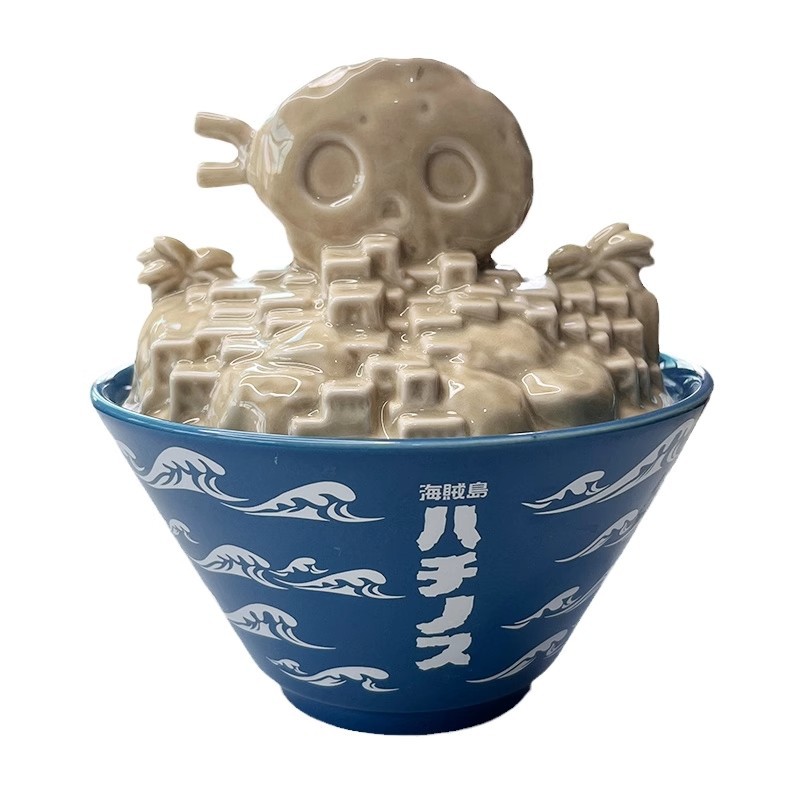 Anime japonés One Piece Luffy sombrero de paja encantador dibujos animados cubiertos de cerámica doméstica postre tazón de sopa tazón de fideos tazón transfronterizo