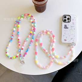 新款手机挂绳长款斜挎可背挂链糖果色挂件小蜜蜂扩音器包包壳通用