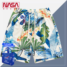 NASA联名夏威夷冰丝短裤男女时尚花裤衩夏季沙滩裤痞帅情侣五分裤