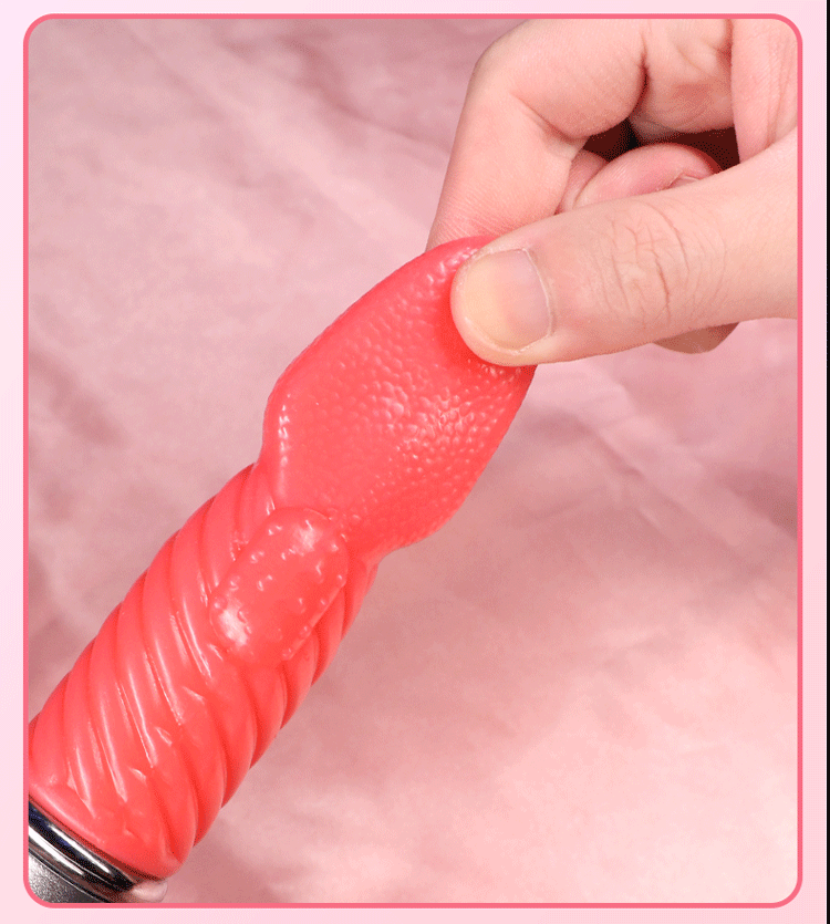 Jiuai Rechargeable Vibrator for Women, Pink TPE, 50dB Quiet Motor — detail image 7