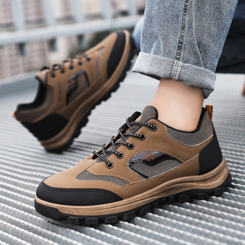 Outdoor Men's Hiking Shoes Casual Hiking Sports Men's Shoes Wear-resistant Labor Protection Men's Shoes Dad's Shoes Middle-aged and Elderly Walking Shoes