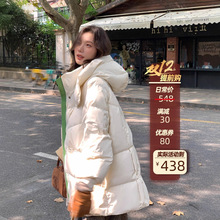 白灵儿羽绒服女中长款2025年新款小个子连帽加厚时尚高端洋气冬季