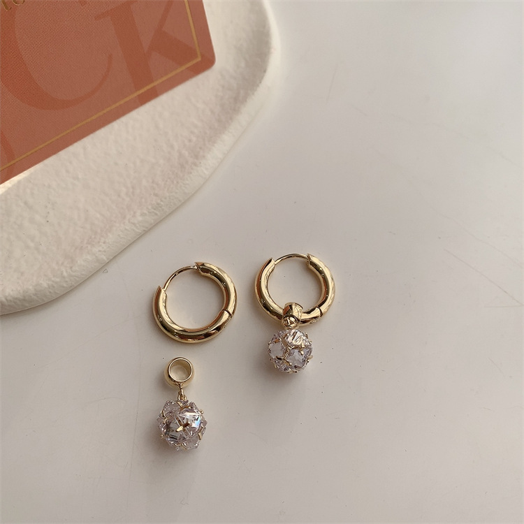 fashion full diamond earrings simple geometric alloy earringspicture4