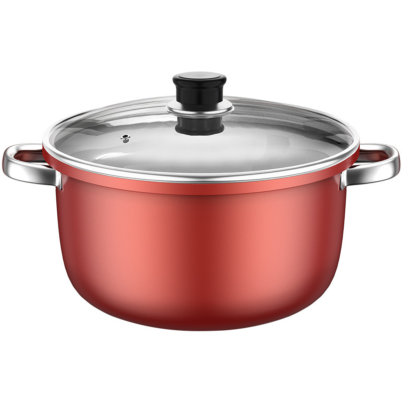 Olla de sopa Olla antiadherente para el hogar Espesar Olla de vapor binaural Olla de cocina Dormitorio Cocinar fideos instantáneos Sopa Estufa de gas Cocina de inducción Especial