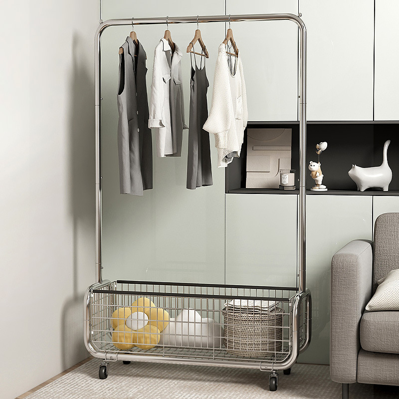 Clothes Hanger Light Luxury Floor Bedroom Hanger Household Living Room Movable Coat Rack Simple Metal Clothes Rack