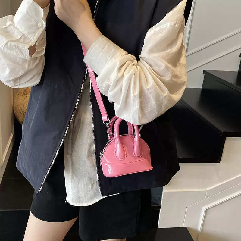 时髦mini小包包女2025新款潮单肩斜挎包个性迷你贝壳包洋气口红包