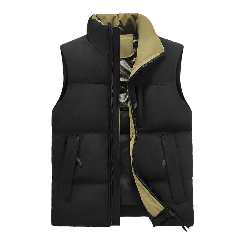 Cross-border American-style trendy sports plus-size vest for men, loose-fitting, thickened, warm, autumn and winter vest jacket