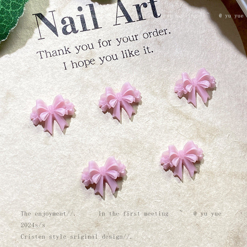 작은 꽃 리본 핑크