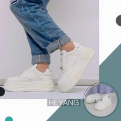 HEYANG新款厚底增高休闲小白鞋玫红潮流百搭小众男舒适秋冬板鞋