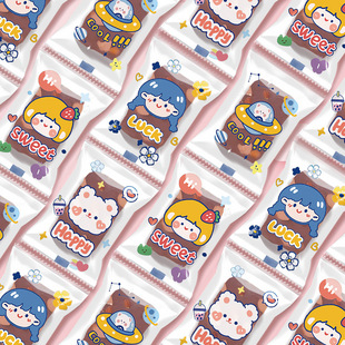 New snowflake crisp packaging bag New Year machine seal bag baking milk jujube nougat Cookie Candy paper sugar paper bag