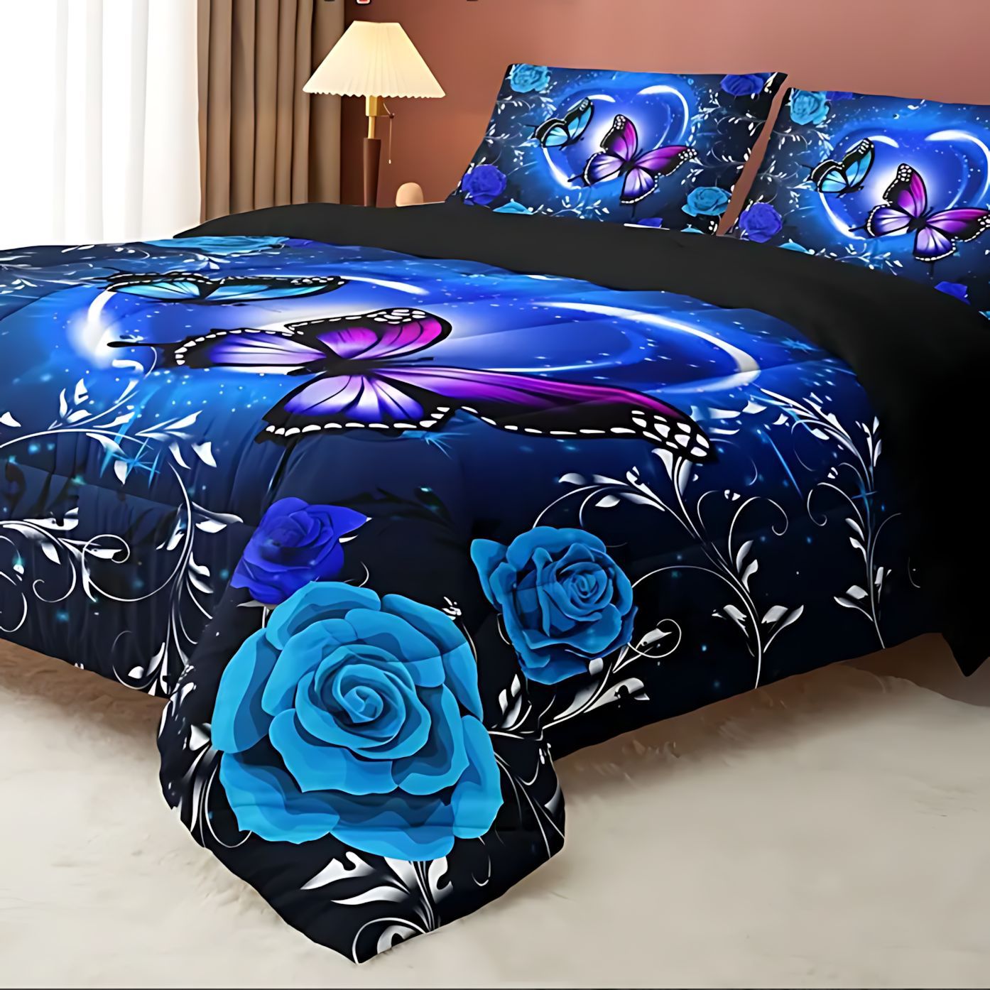 TEMU / JIT amor mariposa flor digital impresión 3D quilt kit fuente fabricante a través de la frontera puede fijar