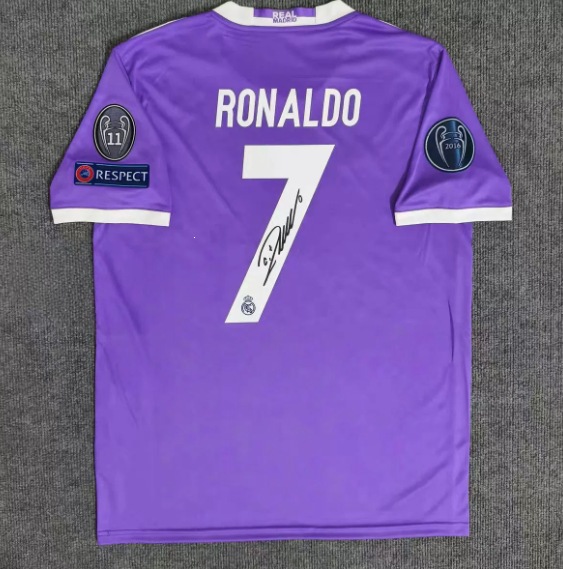 adidas x Real Madrid Retro 2016/17 Away Cristiano Ronaldo Signed Jersey Purple