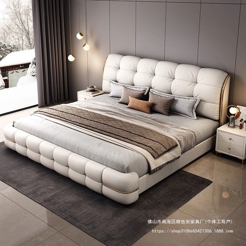 GYA Italian Minimalist Bed Luxury New Master Bedroom Queen Bed 1.8 m Modern Simple Atmospheric Wedding Bed 1.5m Storage Bed