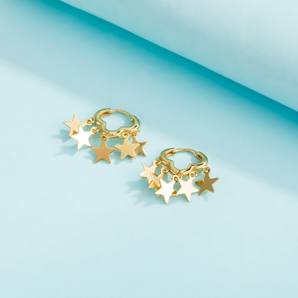 Simple Style Star Patchwork Plating Alloy No Inlaid Earrings display picture 6