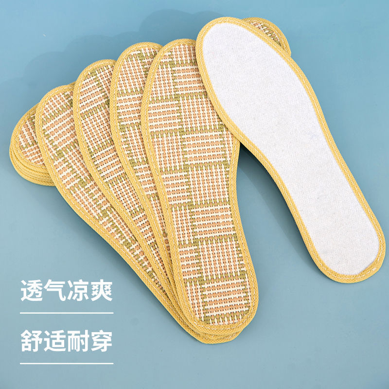 Plantillas para hombres absorben el sudor, antiolor y transpiración, plantillas descalzas de verano delgadas tejer y cómodas plantillas de borde.