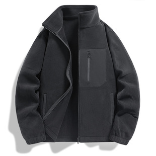 Ready-Made Customized Logo + Proofing Production Warm Fleece Stand-Up Collar Fleece Jacket Men's Jacket Liner Jacket