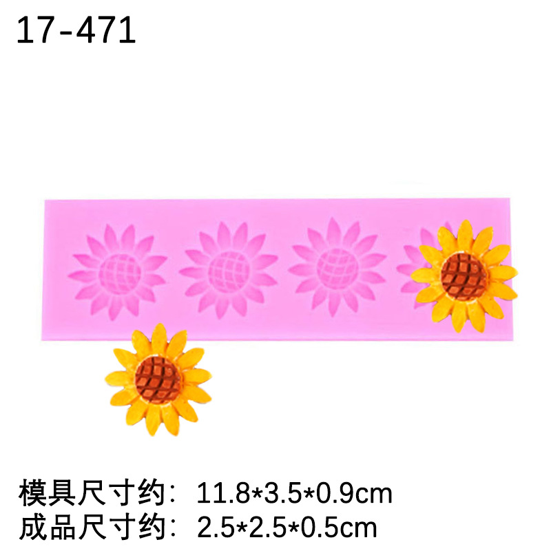 Bowknot girasol flor Rosa molde de silicona fondant molde de chocolate decorativo