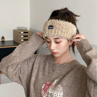 新款韩版加厚毛绒发带帽子女宽边秋冬保暖冬季兔毛头套发箍帽可爱