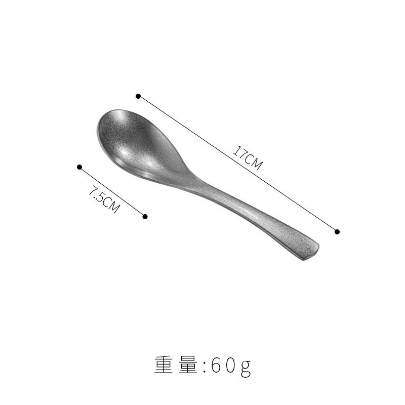 レトロな 304 ステンレス鋼のスプーン、韓国スプーン、小さなスプーン、食べるスプーン、古いスノーフレークサンド食器を直接供給|undefined