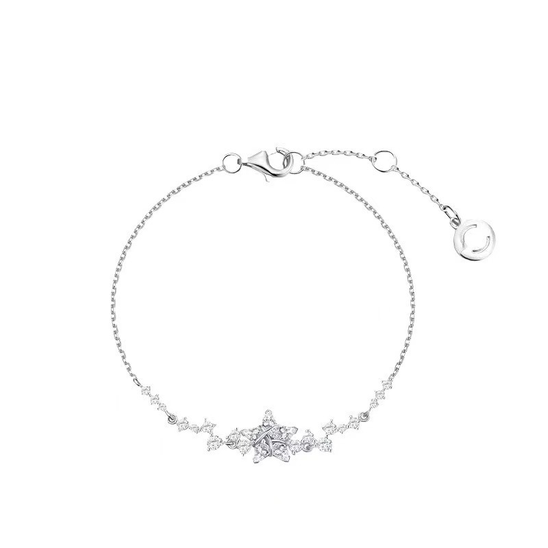 Fanjia White Copper with Logo [Lucky Star Series] Accessible Luxury Niche Design Bracelet as a Birthday Gift for Your Girlfriend