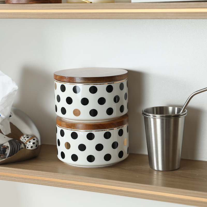 Tarro sellado de estilo INS minimalista moderno con tapa, tarro de almacenamiento de cerámica, caja de almacenamiento para café, flores, té, dulces y pieza decorativa.