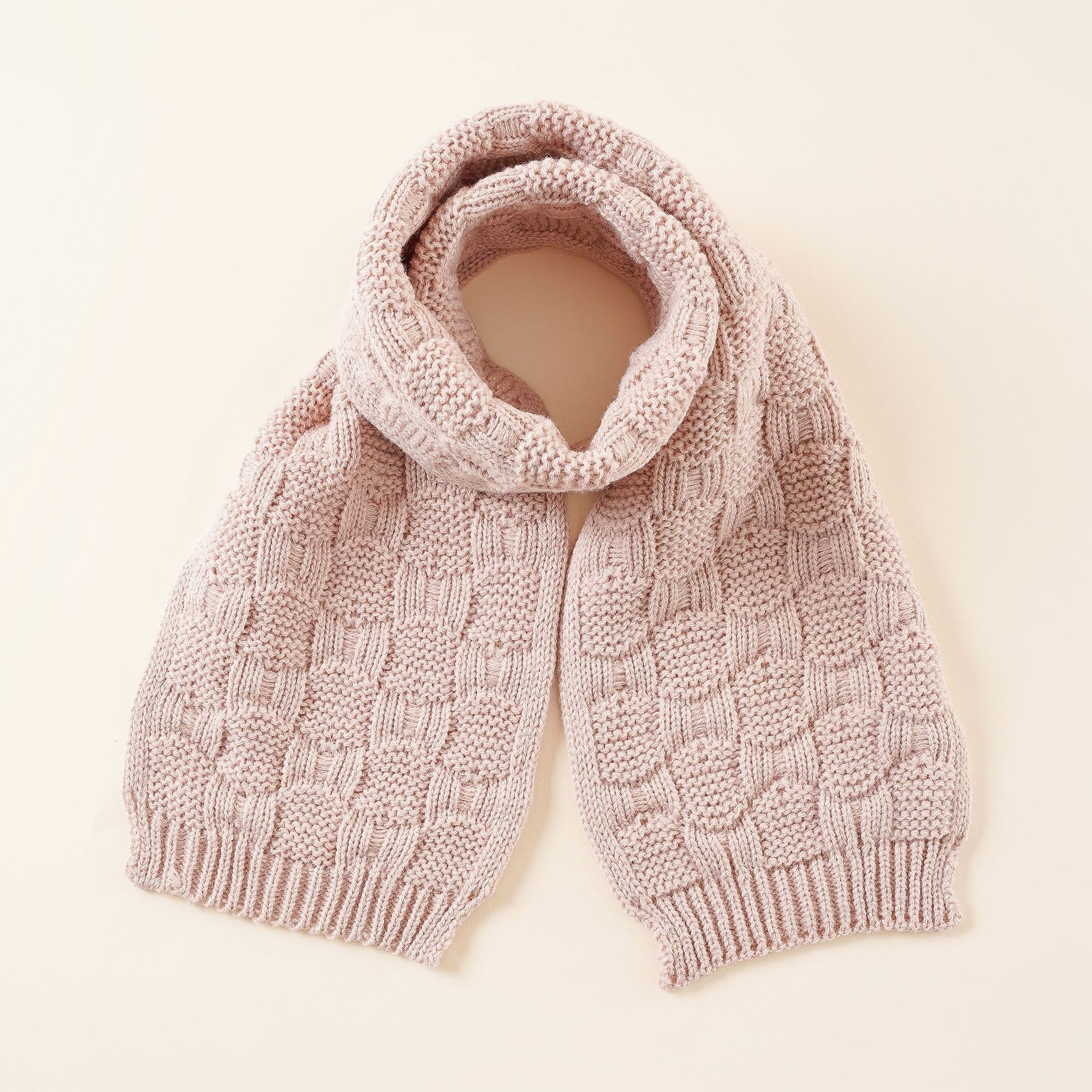 Bebé Otoño e Invierno color sólido mezclado bufanda niños simple moda caliente estilo occidental de punto bufanda de lana