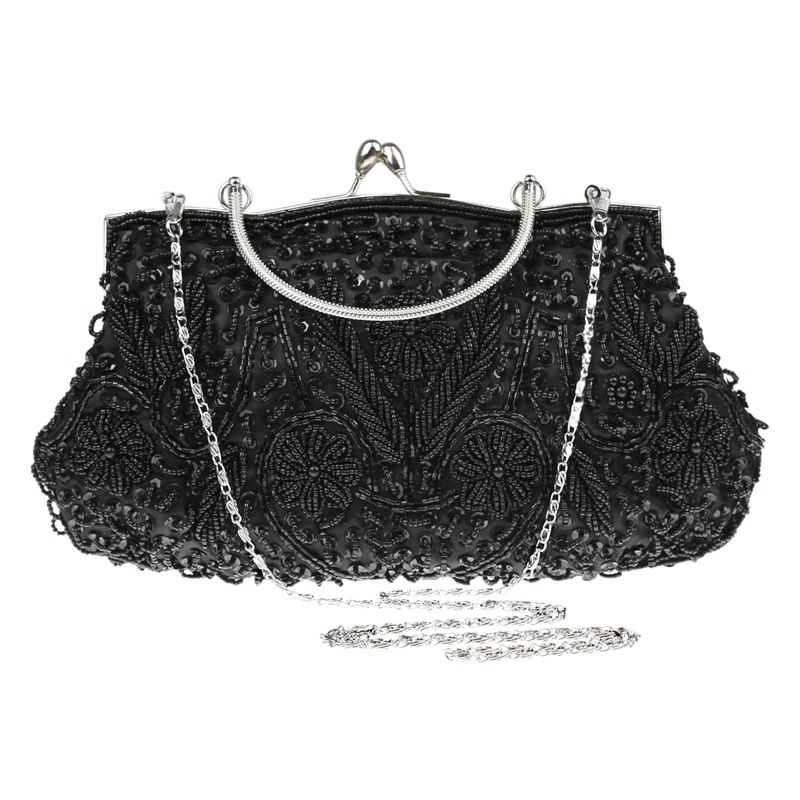 Cross-border Hot-selling Vintage Handmade Bag Beaded Dress Bag Evening Bag Elegant Cheongsam Bag Women's Handbag Beaded Bag