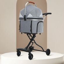 宠物手推车现货批发 高颜值轻便可折叠车包分离犬猫咪狗推车厂家