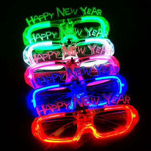Factory New Year Cold Light Square Glasses LED Glasses TM Xiyin Hot Christmas Toys Cross-border Supply