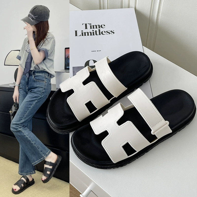 Римские сандалии для женщин, летняя обувь 2025, новые супермодные ретро сандалии на толстой подошве, повседневные однорядные сандалии