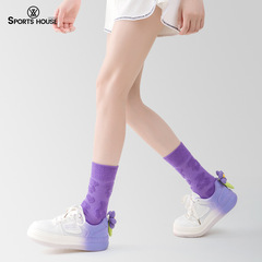 Sport's House運動之家女士中筒毛圈小熊襪毛巾底休閒運動潮襪子