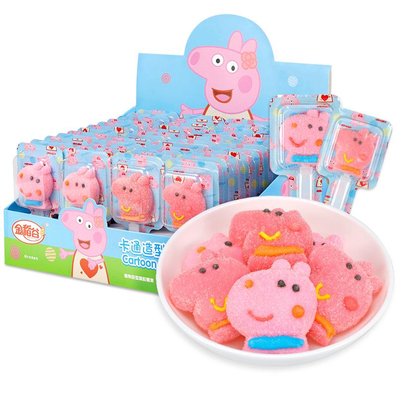 GOLD RICE 21g Little Pig Soft Candy Sticks, Bar-Ball Candy, Leisure, Internet Celebrity Cartoon Shape Sugar, Children's Snacks Wholesale