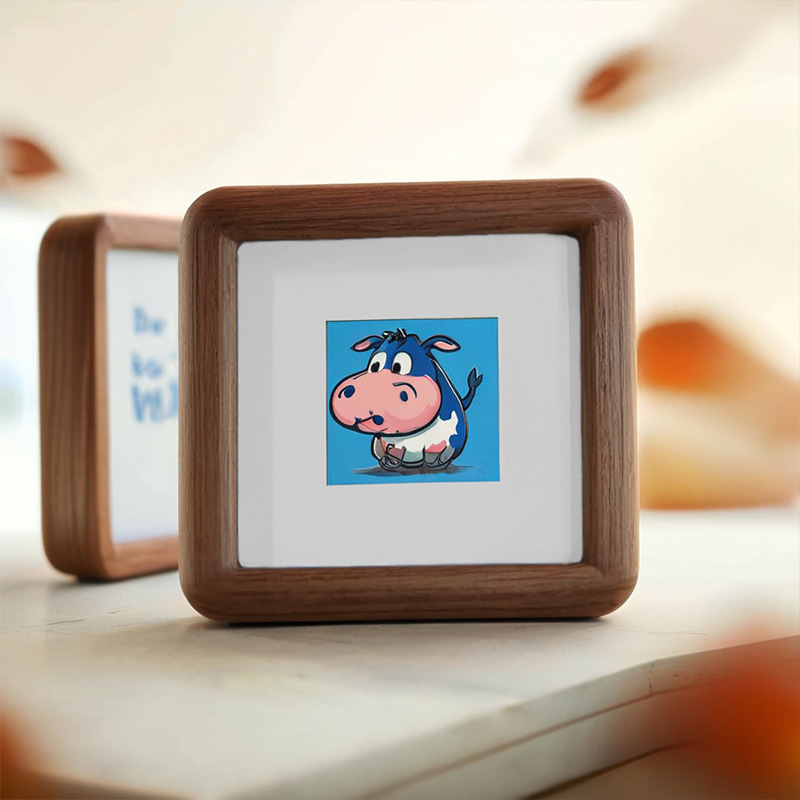 Mini Square Small Photo Frame with Mortise and Tenon Structure, Tabletop Decoration Ornament, Baby Hair Keepsake Photo Frame