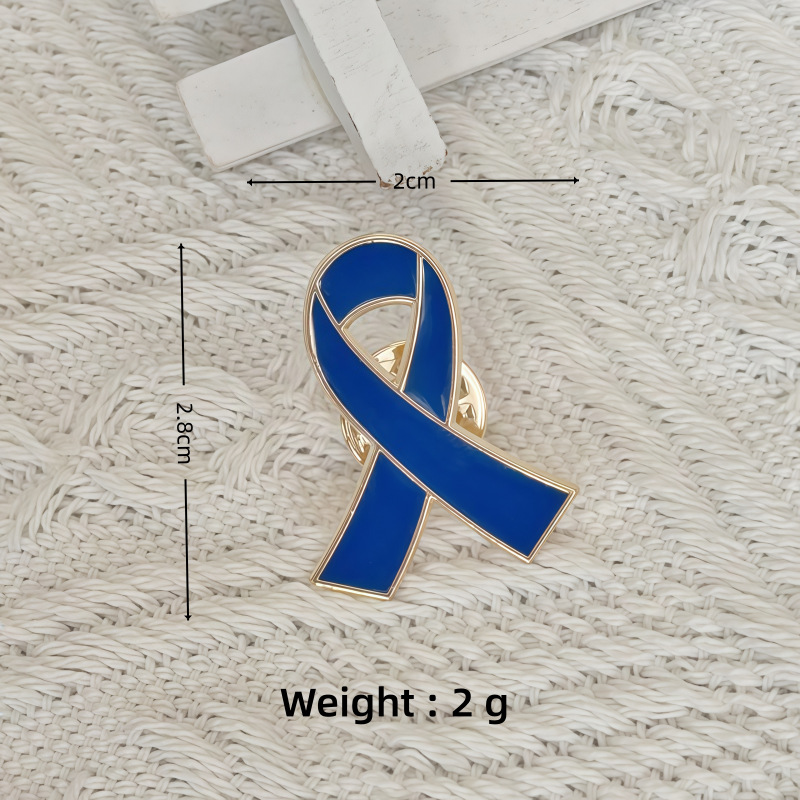 Broche nœud papillon coloré transfrontalière, accessoire de mode, promotion de la sensibilisation à la prévention, badge commémoratif en métal en forme de goutte d'huile_voghion.com